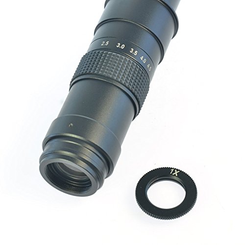HAYEAR HD 0.7X-4.5X 180X Zoom C-Mount Parallel Light Lens for Zoom Monocular Industry Microscope Camera Glass Lens 40mm/50mm Ring