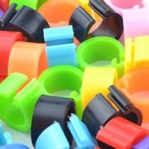 ( Pack of 100 Pcs ) ，Bird Rings Multicolor Colorful Leg Bands for Pigeon Parrot Finch Canary Hatch Chicks Bantam Poultry Bayonet Rings ，8mm inside diameter