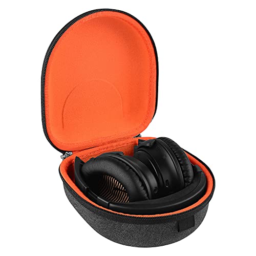 Geekria Shield Headphones Case Compatible with Bose QuietComfort QC35 II, QC35, QC25, QCSE Case, Replacement Hard Shell Travel Carrying Bag with Cable Storage (Dark Grey)