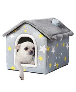 anppex indoor dog house warm dog bed, plush pet house dog cat kennel with removable cushion suitable for small and medium-sized dogs and cats