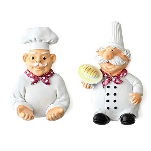 MAYAGU 2PCS Wall Decor Strong Stick Hooks Cartoon Chef Power Cable Plug Housing Hanger