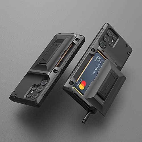 VRS DESIGN Damda Glide Hybrid Phone Case for Galaxy S22 Ultra Case, Sturdy Functional Case for Galaxy S22 Ultra (2022) Black