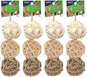 ware manufacturing 12 pack of natural ball small pet chew toys, 3 inch