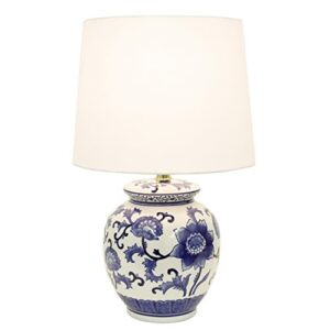 décor therapy tl14119 blue and white ceramic table lamp