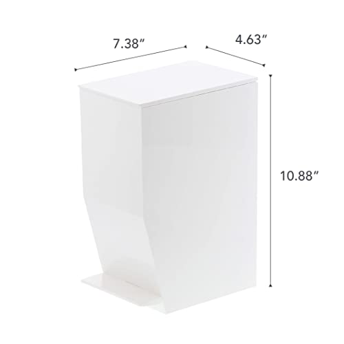 Yamazaki Home Tower Sanitary Step Trash Can, One Gallon – Small Home Waste Bin,White