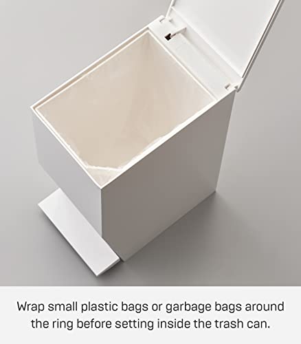 Yamazaki Home Tower Sanitary Step Trash Can, One Gallon – Small Home Waste Bin,White