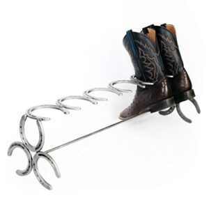 rustic horseshoe boot rack - 1 pair, 2 pairs, 3 pairs, and 4 pairs - the heritage forge