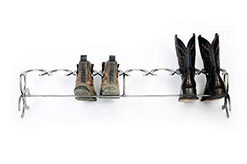 Rustic Horseshoe Boot Rack - 1 Pair, 2 Pairs, 3 Pairs, and 4 Pairs - The Heritage Forge