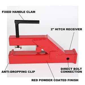 ECOTRIC Clamp On Trailer Hitch 2" Ball Mount Receiver Adapter Deere Bobcat Tractor Bucket