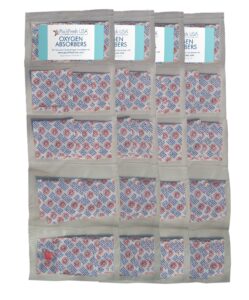packfreshusa: 500cc oxygen absorber compartment packs - food grade - non-toxic - food preservation - long-term food storage guide included - 100 count in 20 compartment packs