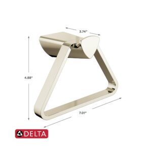 Delta Faucet Zura Towel Ring, Polished Nickel, Bathroom Accessories, 77446-PN
