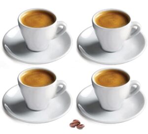 cusinox white porcelain espresso cup sets for espresso coffee, 2 oz