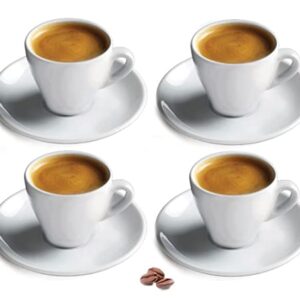 Cusinox White Porcelain Espresso Cup Sets for Espresso Coffee, 2 Oz