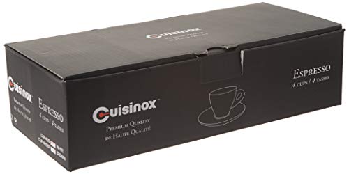 Cusinox White Porcelain Espresso Cup Sets for Espresso Coffee, 2 Oz