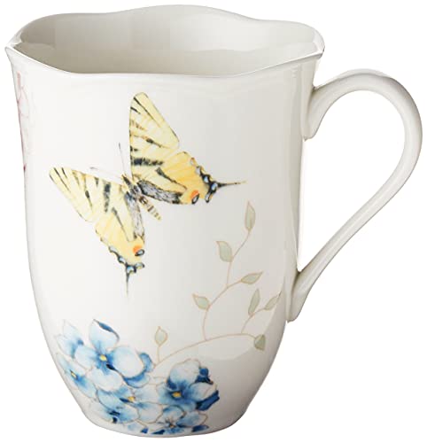 Lenox Butterfly Meadow Hydrangea 4-Piece Porcelain Mug Set, 4 Count (Pack of 1), Multi