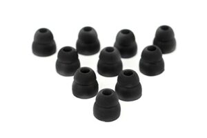 sqrmekoko 10-pack black double flange eartips for powerbeats 3 wireless earbuds replacement silicone ear tips