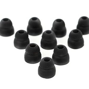 Sqrmekoko 10-Pack Black Double Flange EarTips for Powerbeats 3 Wireless Earbuds Replacement Silicone Ear Tips