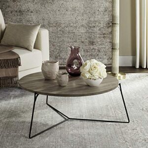 safavieh home collection mae modern light brown round coffee table