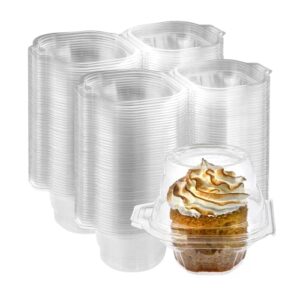 Clear Cupcake Boxes Individual Cupcake Containers | Stackable Cupcake Holder With Lid | Airtight Box Disposable Cupcake Containers | Dome Cupcake Carrier | Cupcake Holders Individual 50 Per Pack