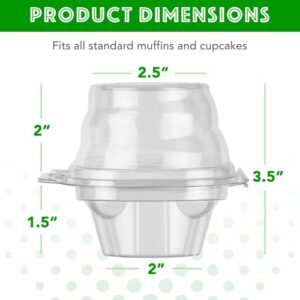 Clear Cupcake Boxes Individual Cupcake Containers | Stackable Cupcake Holder With Lid | Airtight Box Disposable Cupcake Containers | Dome Cupcake Carrier | Cupcake Holders Individual 50 Per Pack