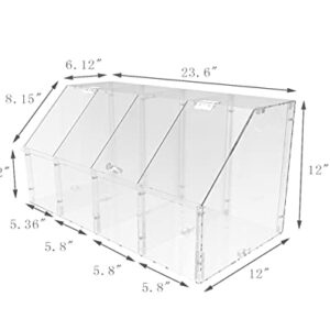 FixtureDisplays® Clear Acrylic Candy Bin Partitioned Dry Food Display Spices Container Retail Donut Cookie Bin Ships Knock Down 100826-NF