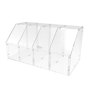 FixtureDisplays® Clear Acrylic Candy Bin Partitioned Dry Food Display Spices Container Retail Donut Cookie Bin Ships Knock Down 100826-NF