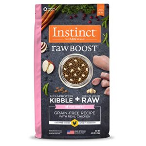 instinct raw boost toy breed grain free recipe with real chicken natural dry dog food, 4 lb. bag