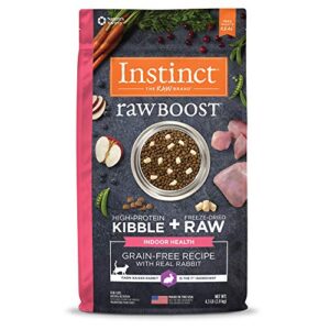 instinct raw boost indoor health grain free recipe with real rabbit natural dry cat food, 4.5 lb. bag