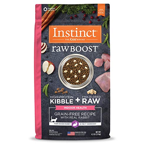 Instinct Raw Boost Indoor Health Grain Free Recipe with Real Rabbit Natural Dry Cat Food, 4.5 lb. Bag