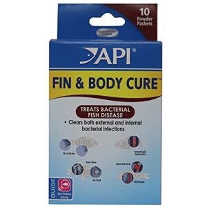 api fin & body cure freshwater fish powder medication 10-count box