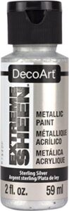 decoart 2 ounce, sterling silver extreme sheen acrylic paint, 2 fl oz (pack of 1)