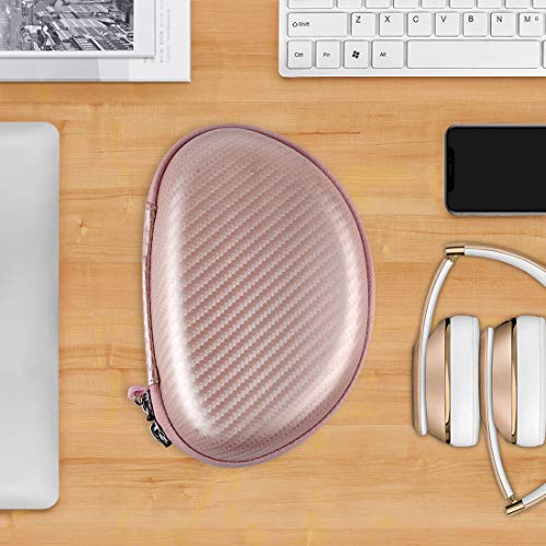 Geekria NOVA Headphone Case Compatible with Beats Studio Pro, Solo3, Solo2, SoloHD Case, Replacement Hard Shell Travel Carrying Bag with Cable Storage (Rose Gold)