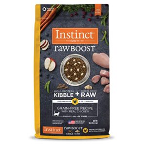 instinct raw boost grain free recipe with real chicken natural dry cat food, 10 lb. bag