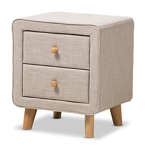 Baxton Studio Jonesy Nightstand, One Size, Beige