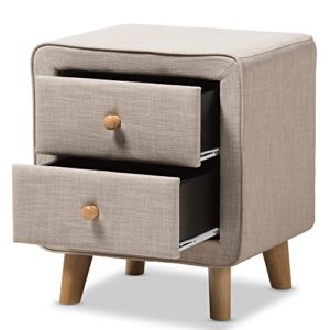 Baxton Studio Jonesy Nightstand, One Size, Beige