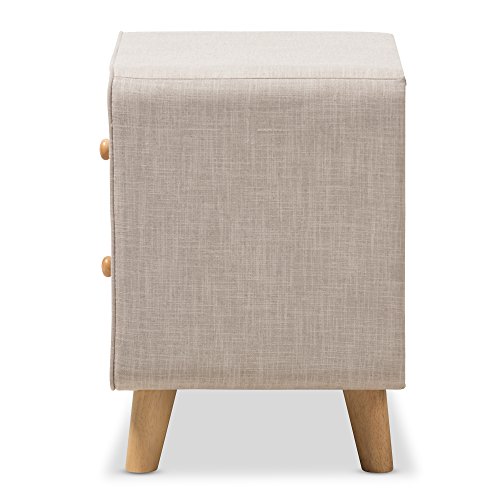 Baxton Studio Jonesy Nightstand, One Size, Beige