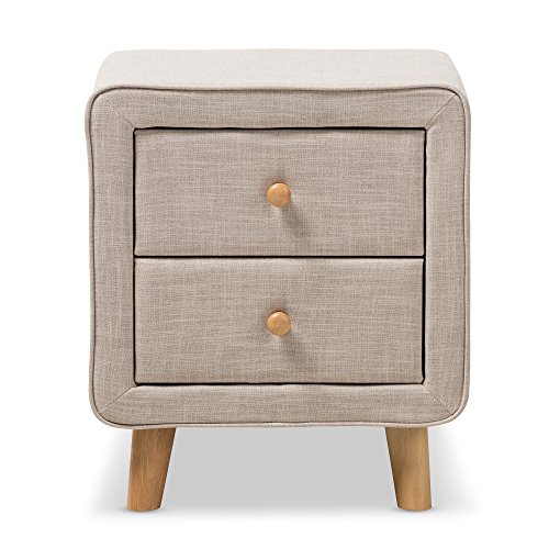 Baxton Studio Jonesy Nightstand, One Size, Beige