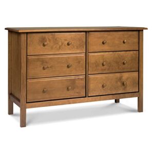 davinci jayden 6-drawer double wide dresser in chestnut, greenguard gold certified
