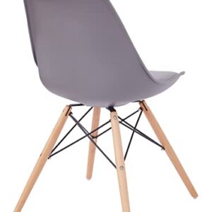 OSP Home Furnishings Allen Dining Chair with Natural Wood Legs, Grey