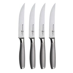 messermeister avanta 5” fine edge steak knife set - german x50 stainless steel - rust resistant & easy to maintain - includes 4 steak knives