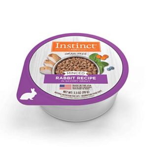 Instinct Grain Free Minced Recipe with Real Rabbit Natural Wet Cat Food, 3.5 oz. Cups (Case of 12)