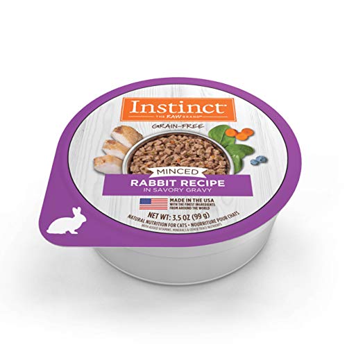 Instinct Grain Free Minced Recipe with Real Rabbit Natural Wet Cat Food, 3.5 oz. Cups (Case of 12)