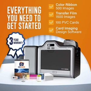 Card Imaging Fargo HDP5000 Dual Side High Definition ID Card Printer & Supplies Bundle Software 89640