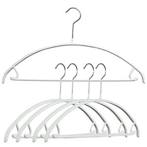 mawa by reston lloyd non slip metal clothing hanger, smooth shoulder support with skirk hooks/pant bar, model 42-u