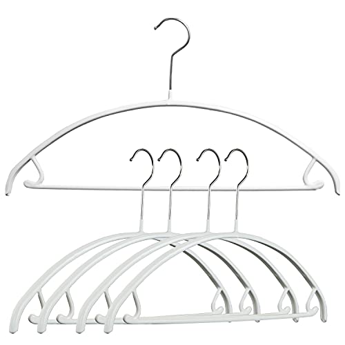 Mawa by Reston Lloyd Non Slip Metal Clothing Hanger, Smooth Shoulder Support with Skirk Hooks/Pant Bar, Model 42-U