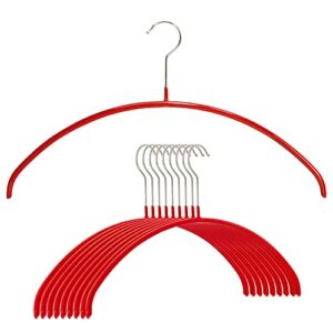 mawa euro series light thin non-slip space saving clothes hanger style 40/p, set of 10, red pack of 10 10 piece