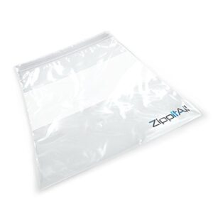 ZipItAll Quart Zip Top Resealable Plastic Writable Zipper Freezer Food Bags (500), 2 mL