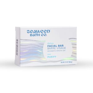 seaweed bath co. purify detox facial bar soap, 3.75 ounce, sustainably harvested seaweed, volcanic ash