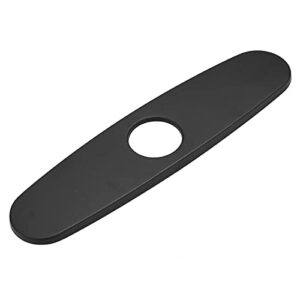 owofan hole cover deck plate escutcheon for bathroom or kitchen sink faucet single hole mixer tap, 10 inch stainless steel black wf-4102r