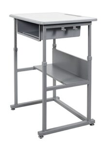 offex student-m student manual adjustable desk - light gray/medium gray